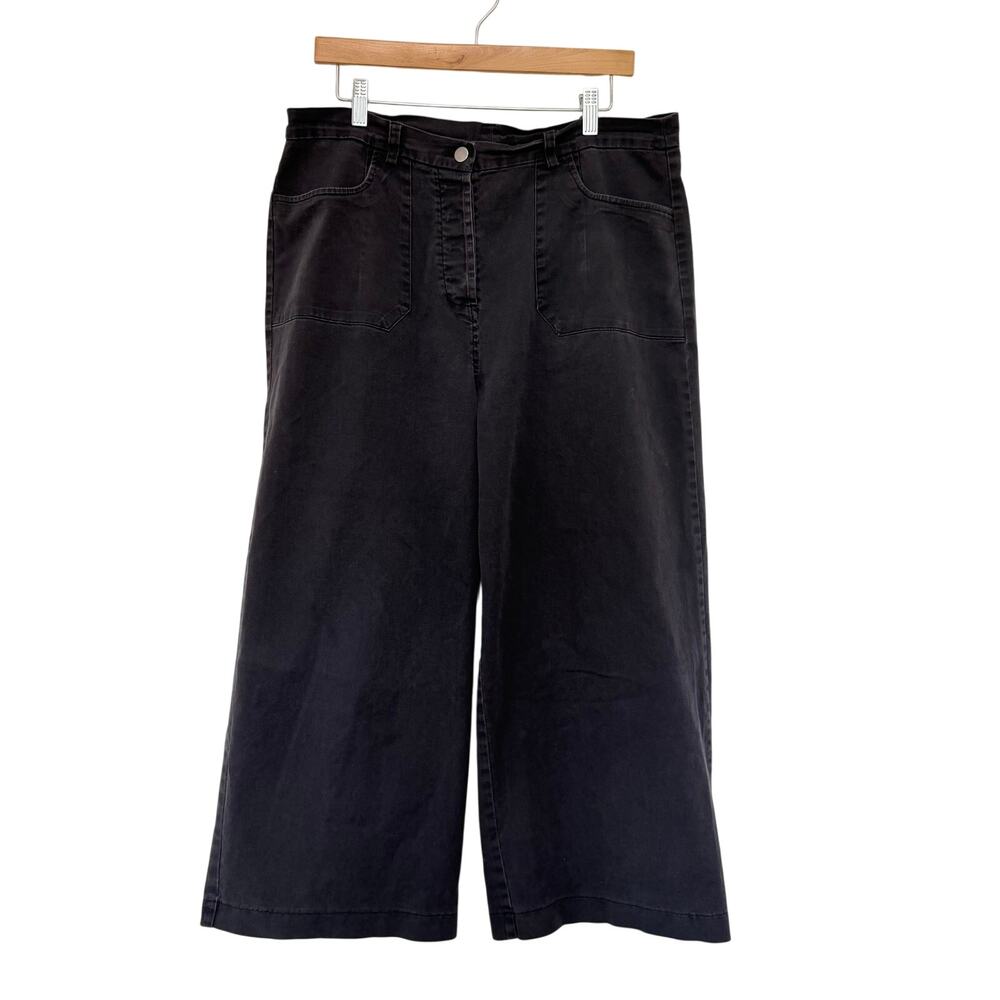 Loup Simone Black Wide Leg Cropped Jeans Sz 1X